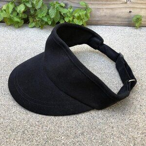 Vintage High Crown Visor Hat Men's Black One Size Adjustable Cap Golf Blank